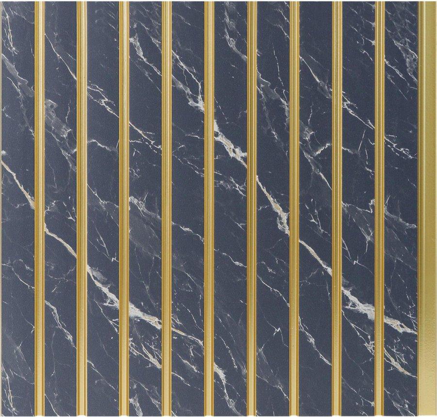 Black Marble Gold-Trim Fluted